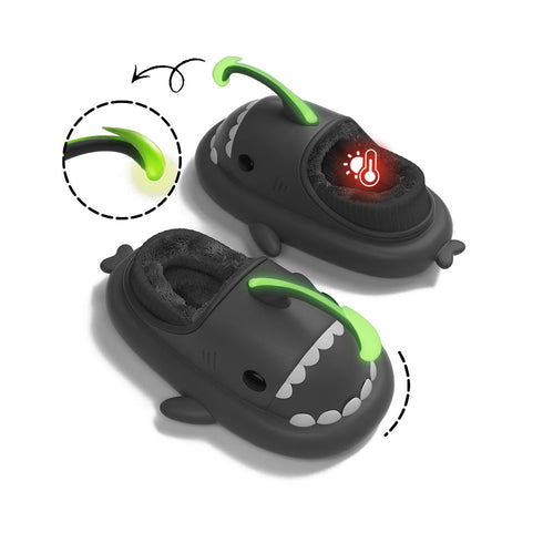 Sharkicks Basic - Invierno, Pantuflas de Tiburón Pejesapo, Talón Cubierto